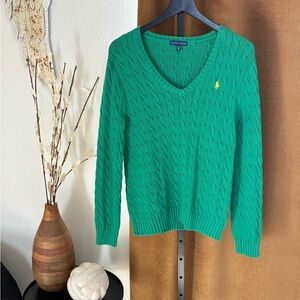 Polo Ralph Lauren Vibrant Green V-Neck Sweater